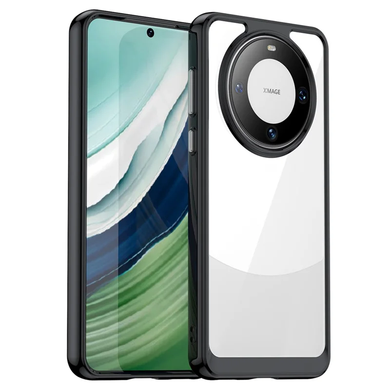 For Huawei Mate 60 Cover Drop-proof TPU+Acrylic Phone Case - Black