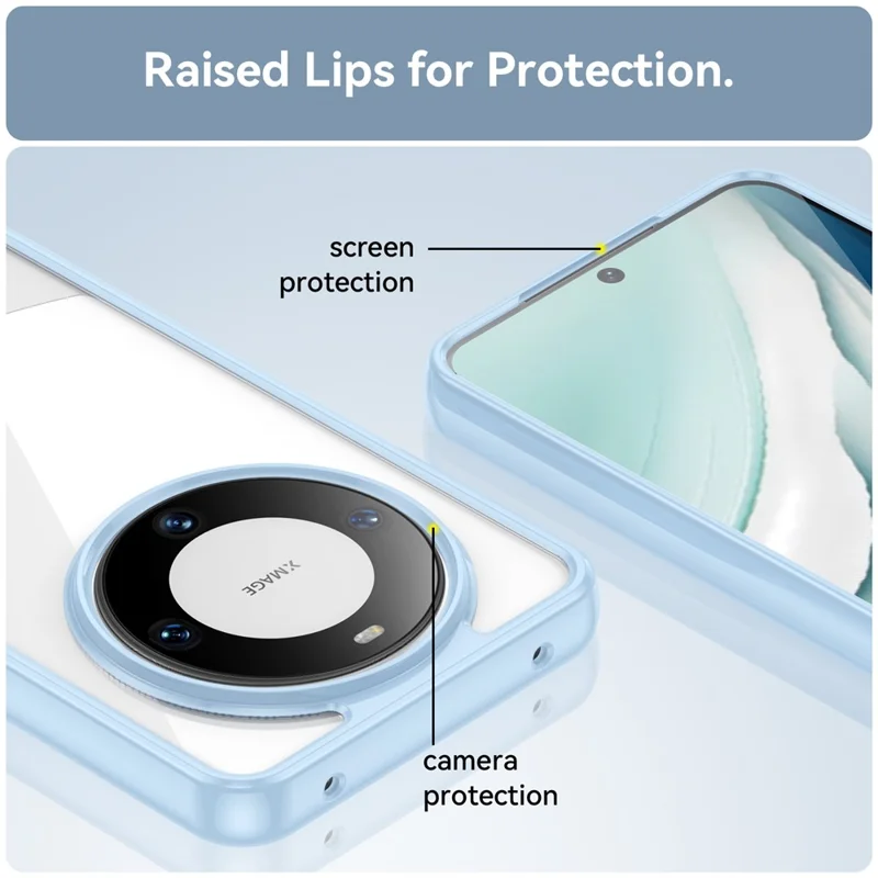 For Huawei Mate 60 Cover Stødfast TPU+Acryl Telefonbeskyttelse - Blå