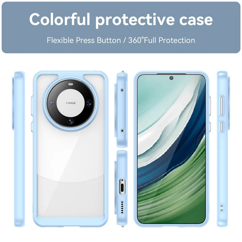 For Huawei Mate 60 Cover Stødfast TPU+Acryl Telefonbeskyttelse - Blå