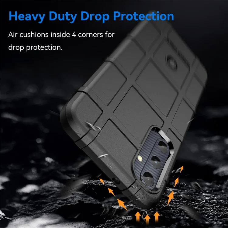 Per Samsung Galaxy A05s 4G Case TPU Cell Phone Cover Square Grid Texture Protector - Nero