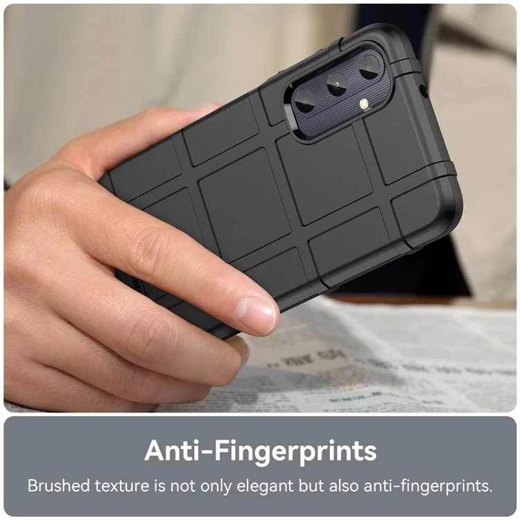 Per Samsung Galaxy A05s 4G Case TPU Cell Phone Cover Square Grid Texture Protector - Nero