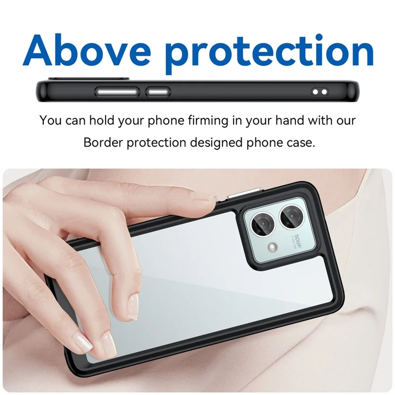 Per Motorola Moto G84 5G Case TPU + Acrylic Protective Phone Cover - Nero