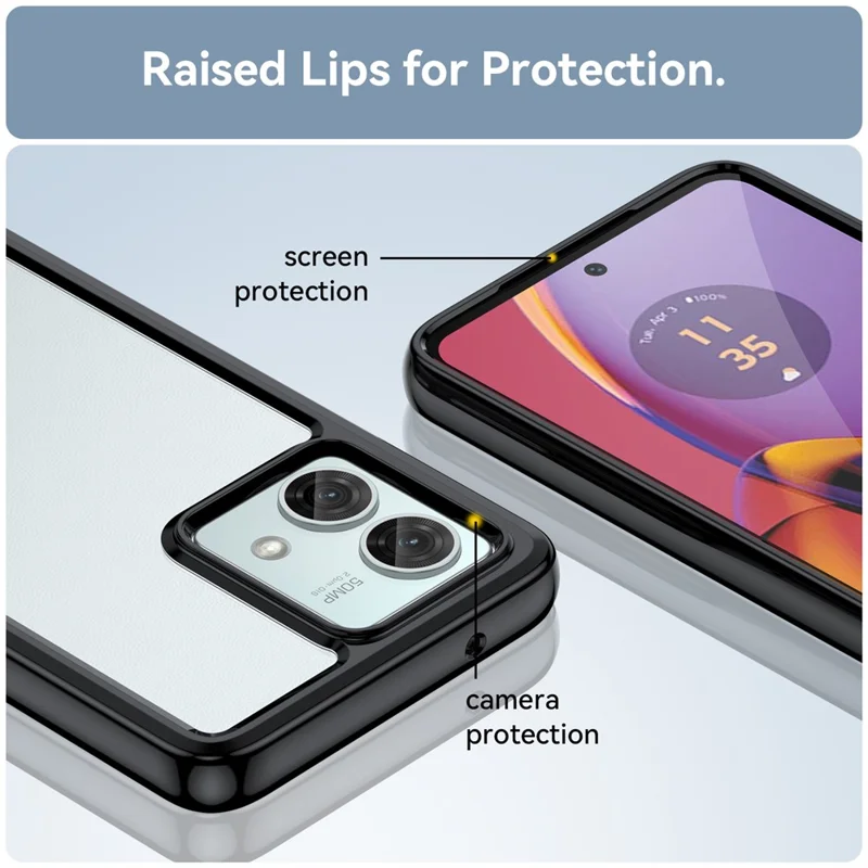 Per Motorola Moto G84 5G Case TPU + Acrylic Protective Phone Cover - Nero