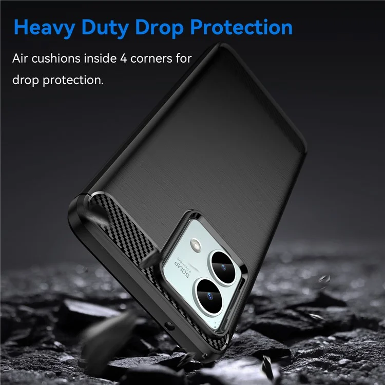 For Motorola Moto G84 5G Case TPU Shell Phone Cover with Carbon Fiber Texture - Black