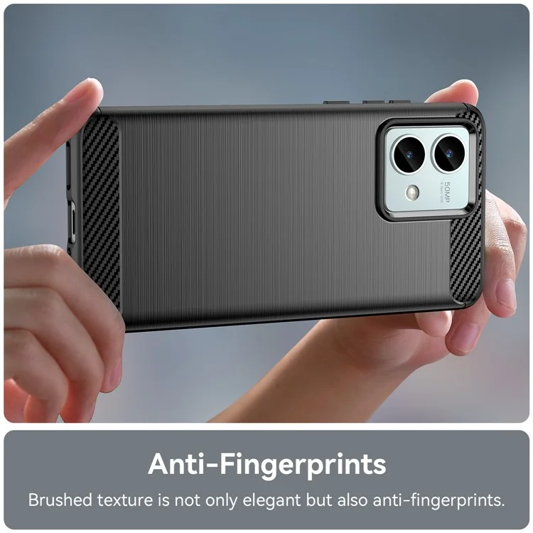 For Motorola Moto G84 5G Case TPU Shell Phone Cover with Carbon Fiber Texture - Black