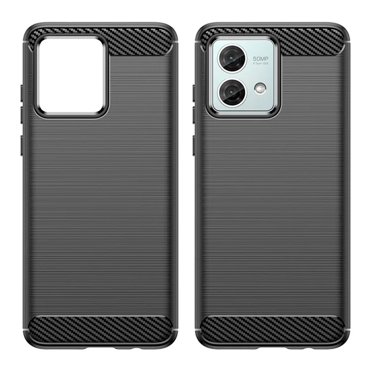 For Motorola Moto G84 5G Case TPU Shell Phone Cover with Carbon Fiber Texture - Black