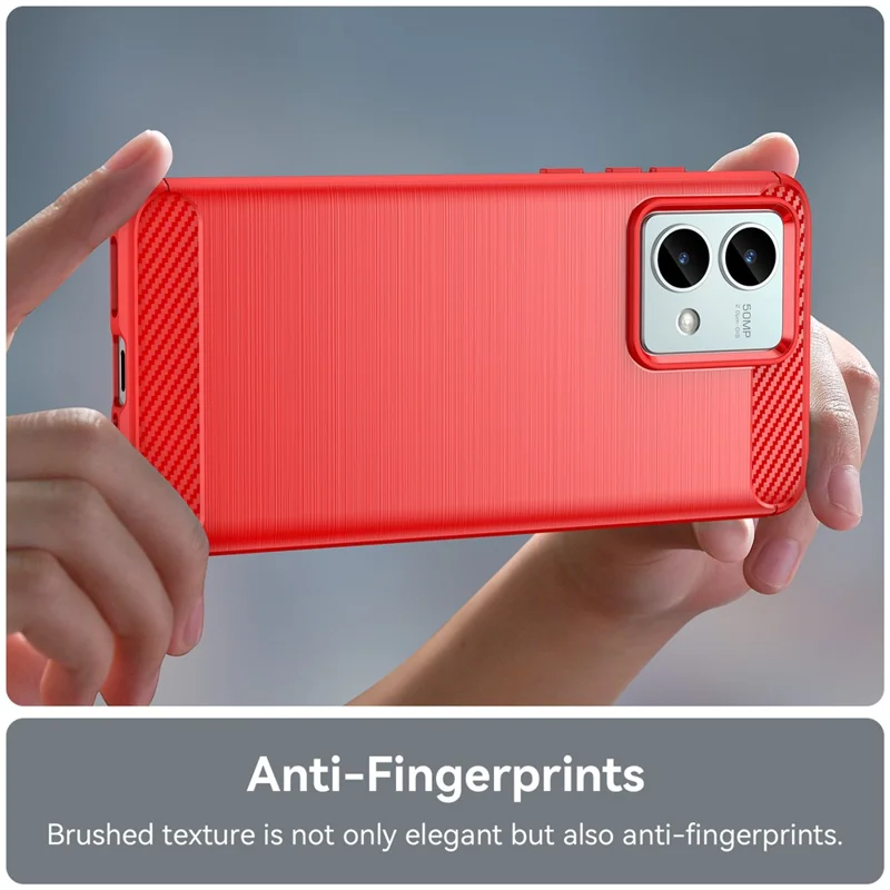 For Motorola Moto G84 5G Case TPU Shell Phone Cover with Carbon Fiber Texture - Red