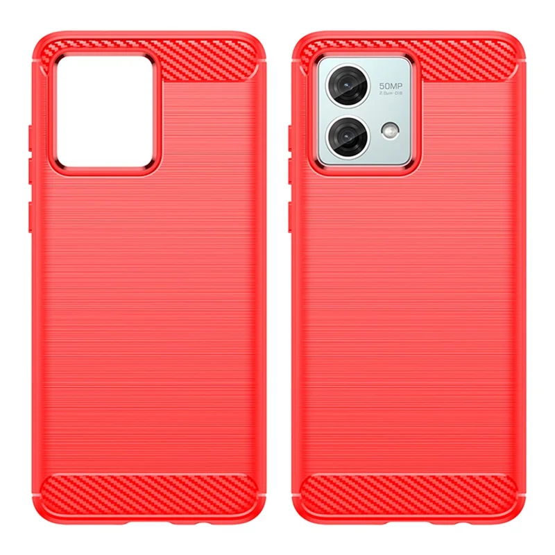 For Motorola Moto G84 5G Case TPU Shell Phone Cover with Carbon Fiber Texture - Red