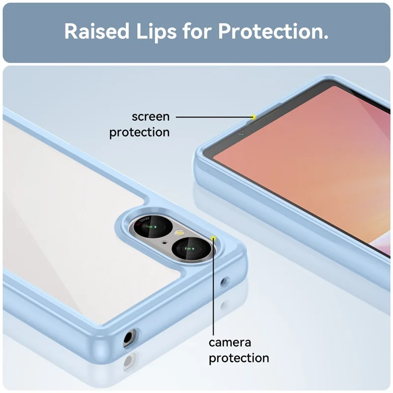 For Sony Xperia 5 V Case TPU+Acryl Mobiltelefon Bagdæksel - Blå
