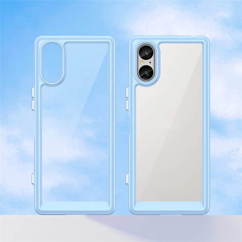 For Sony Xperia 5 V Case TPU+Acryl Mobiltelefon Bagdæksel - Blå