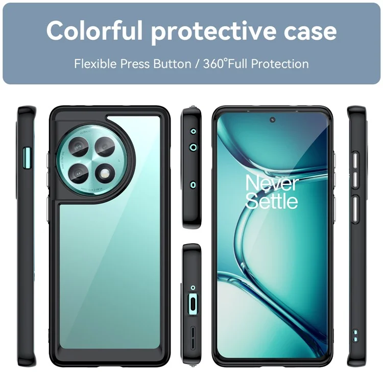 For OnePlus Ace 2 Pro 5G Case Anti-drop Cell Phone Back Cover - Black