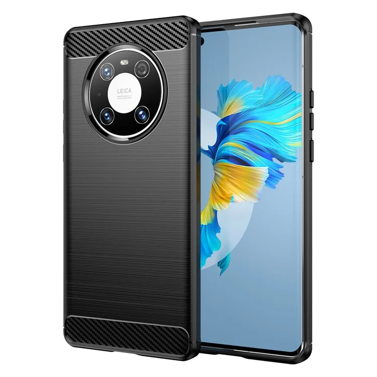 Para Huawei Mate 40E Pro / Mate 40 Pro 5G / 4G Capa Anti-arranhões Escovada TPU Capa de Telefone Celular - Preto