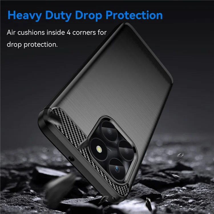 For Honor X6a 4G Case Dustproof Brushed Soft TPU Mobile Phone Cover - Preto