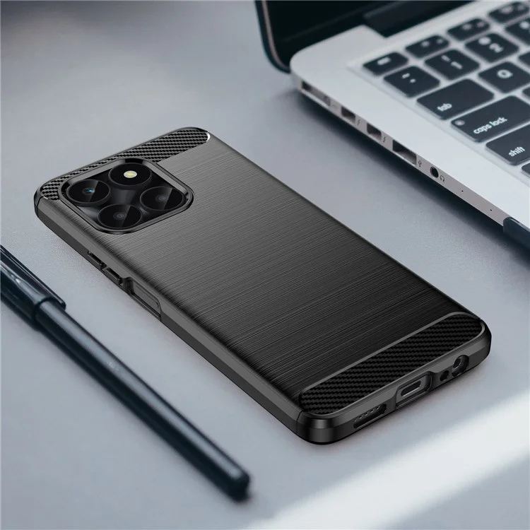 For Honor X6a 4G Case Dustproof Brushed Soft TPU Mobile Phone Cover - Preto