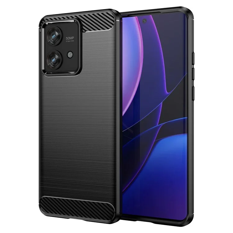TPU-Handy-Schale für Motorola Edge 40 Neo 5G-Gehäuse, Kohlefaser-Textur, Abdeckung - Schwarz