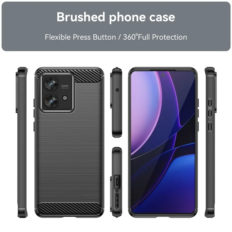 TPU-Handy-Schale für Motorola Edge 40 Neo 5G-Gehäuse, Kohlefaser-Textur, Abdeckung - Schwarz