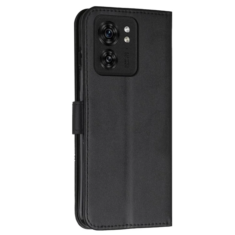 Pour Motorola Edge 40 5G Étui Slim-Fit en cuir PU Housse de téléphone debout - Noir