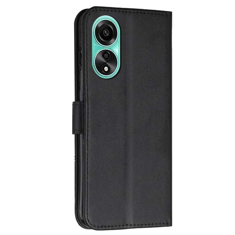 Per Oppo A58 4G Case Custodia antiurto in pelle PU con supporto magnetico - Nero