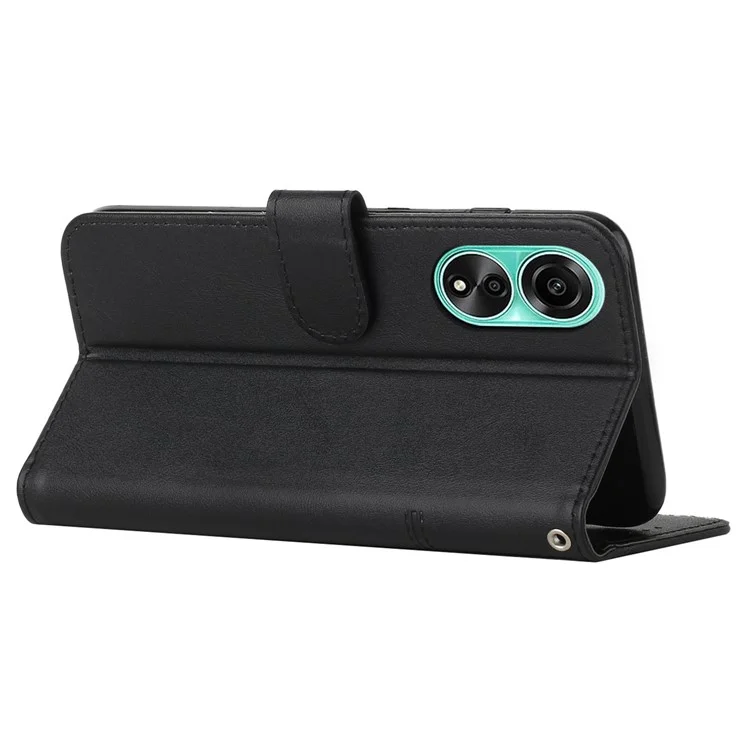 Per Oppo A58 4G Case Custodia antiurto in pelle PU con supporto magnetico - Nero