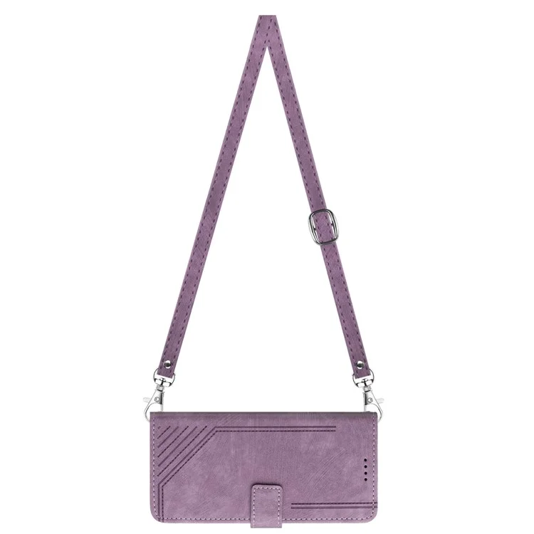 For Honor 90 Lite 5G / X50i 5G Custodia Wallet in Pelle con Cinturino per Spalla - Viola