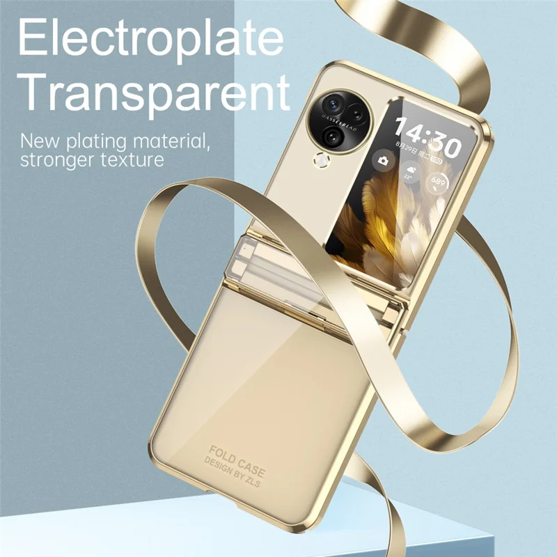 For Oppo Find N3 Flip 5G Case Hard PC Electroplating Clear Phone Cover - Silver