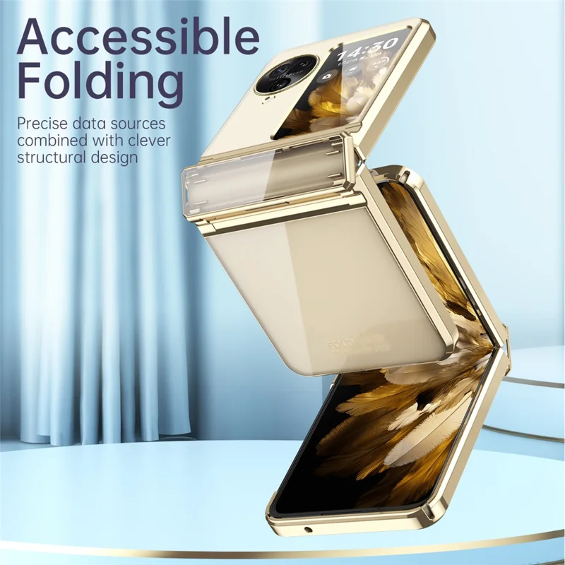 For Oppo Find N3 Flip 5G Case Hard PC Electroplating Clear Phone Cover - Silver