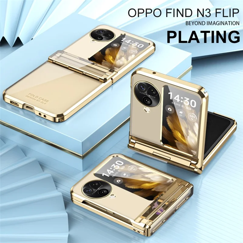 For Oppo Find N3 Flip 5G Case Hard PC Electroplating Clear Phone Cover - Silver