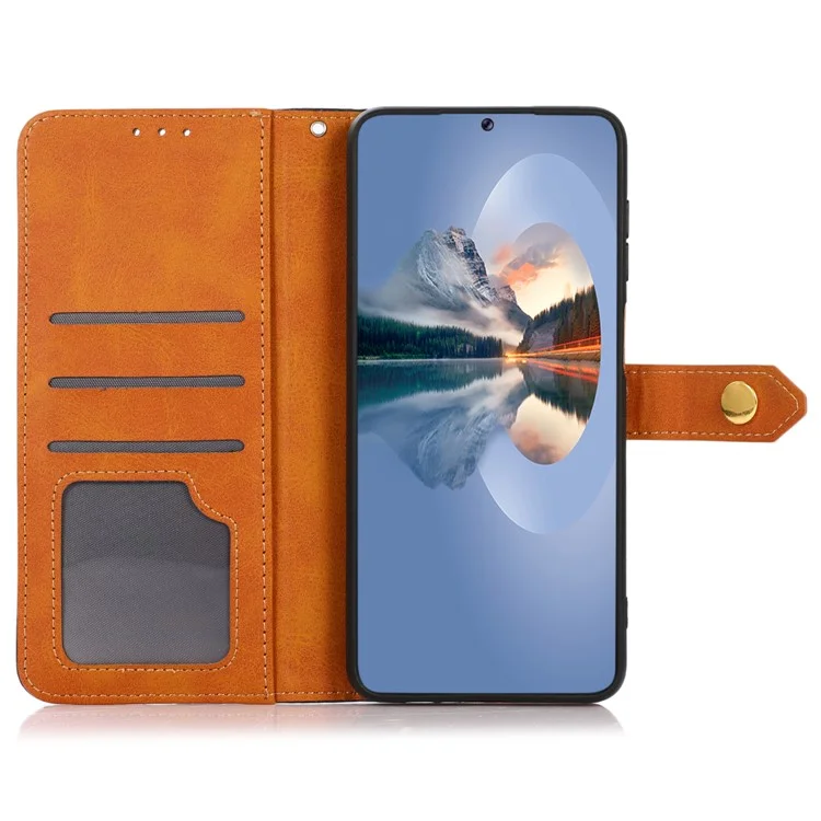 KHAZNEH Чехол для Oppo A38 4G, кожа под коровью фактуру, кожаный стоячий чехол-кошелек - черный