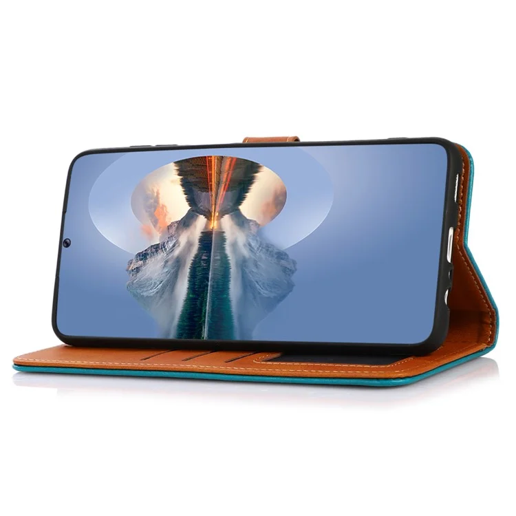 KHAZNEH Чехол для Oppo A38 4G, кожа под коровью фактуру, кожаный стоячий чехол-кошелек - черный