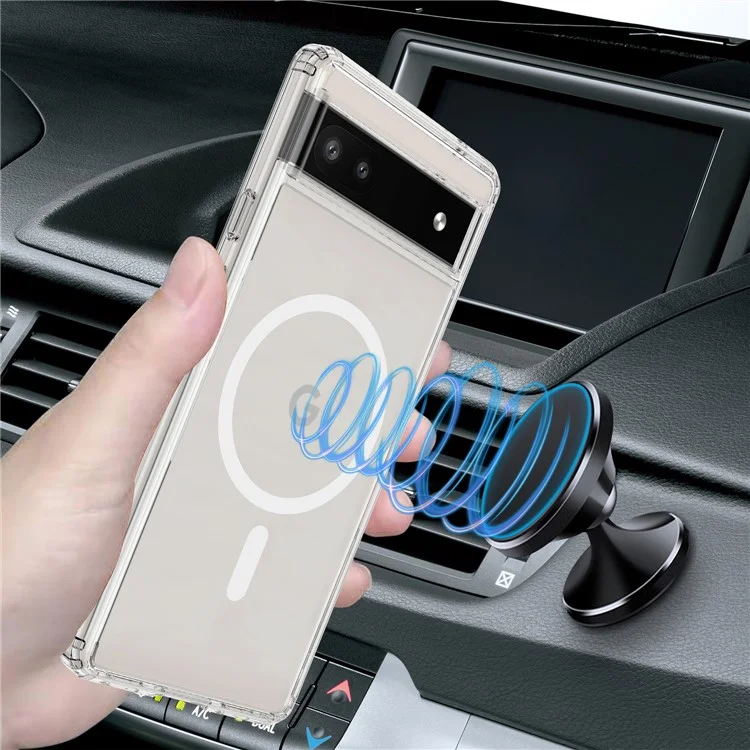 Funda transparente magnética para Google Pixel 6a, compatible con MagSafe