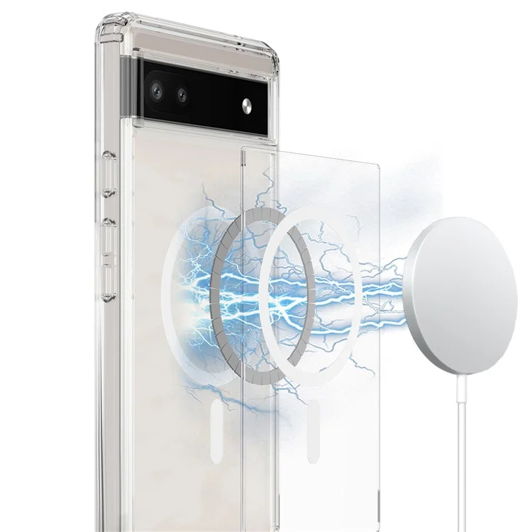 Funda transparente magnética para Google Pixel 6a, compatible con MagSafe