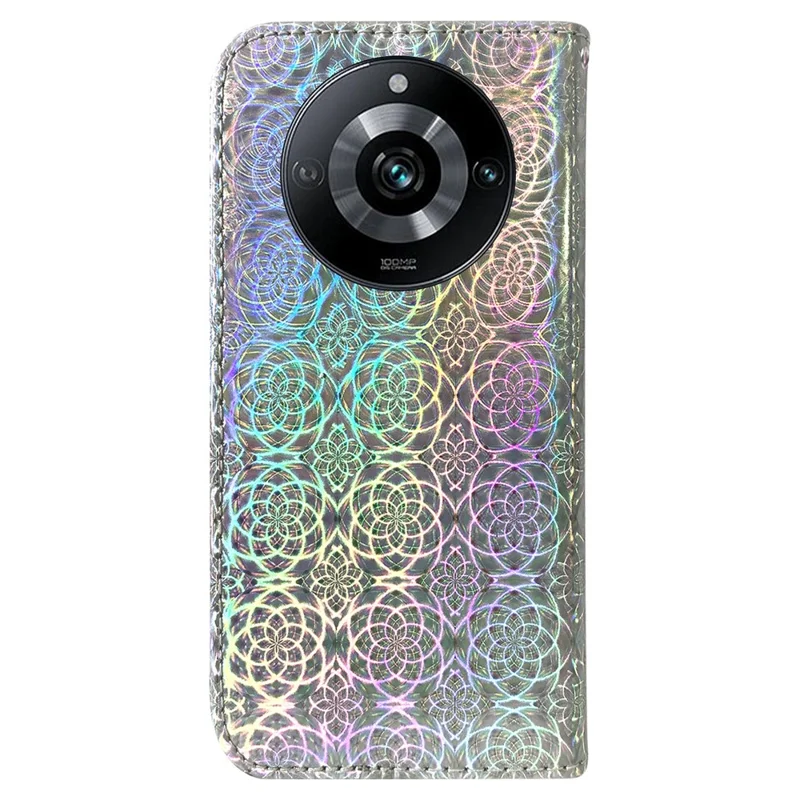 For Realme 11 Pro 5G / 11 Pro+ 5G / Narzo 60 Pro 5G Case Dazzling Flower Pattern Leather Cover - Grey