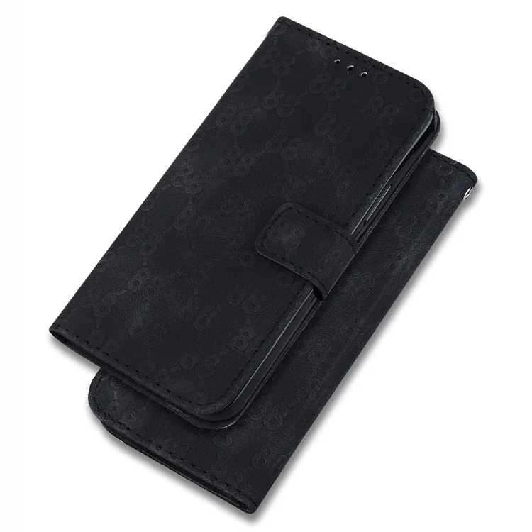Per Realme 11 Pro 5G / 11 Pro+ 5G / Narzo 60 Pro 5G Custodia in pelle PU Double 8-Shape Cover per telefono - Nero