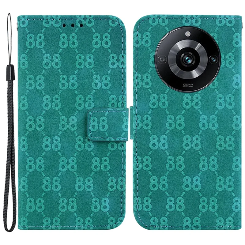 For Realme 11 Pro 5G / 11 Pro+ 5G / Narzo 60 Pro 5G Case PU Leather Double 8-Shape Phone Cover - Green