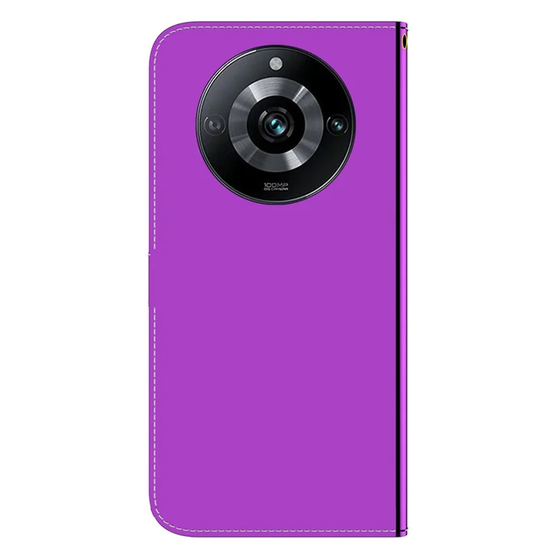 For Realme 11 Pro 5G / 11 Pro+ 5G / Narzo 60 Pro 5G Case PU Leather Mirror-Like Surface Phone Cover - Purple