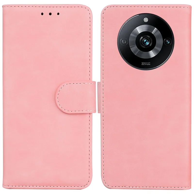 For Realme 11 Pro 5G / 11 Pro+ 5G / Narzo 60 Pro 5G Case Wallet Solid Color Leather Phone Cover - Pink