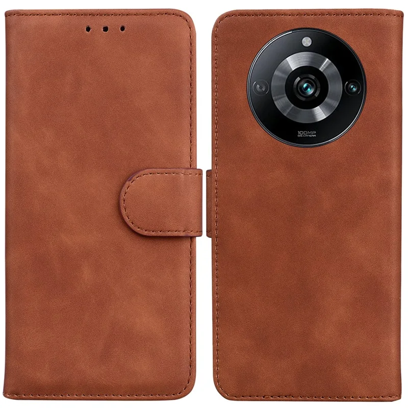 For Realme 11 Pro 5G / 11 Pro+ 5G / Narzo 60 Pro 5G Case Wallet Solid Color Leather Phone Cover - Brown
