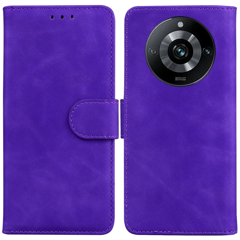 For Realme 11 Pro 5G / 11 Pro+ 5G / Narzo 60 Pro 5G Case Wallet Solid Color Leather Phone Cover - Purple