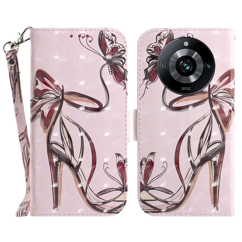For Realme 11 Pro 5G / 11 Pro+ 5G / Narzo 60 Pro 5G Case PU Leather Pattern Printing Phone Cover - Butterfly High Heels