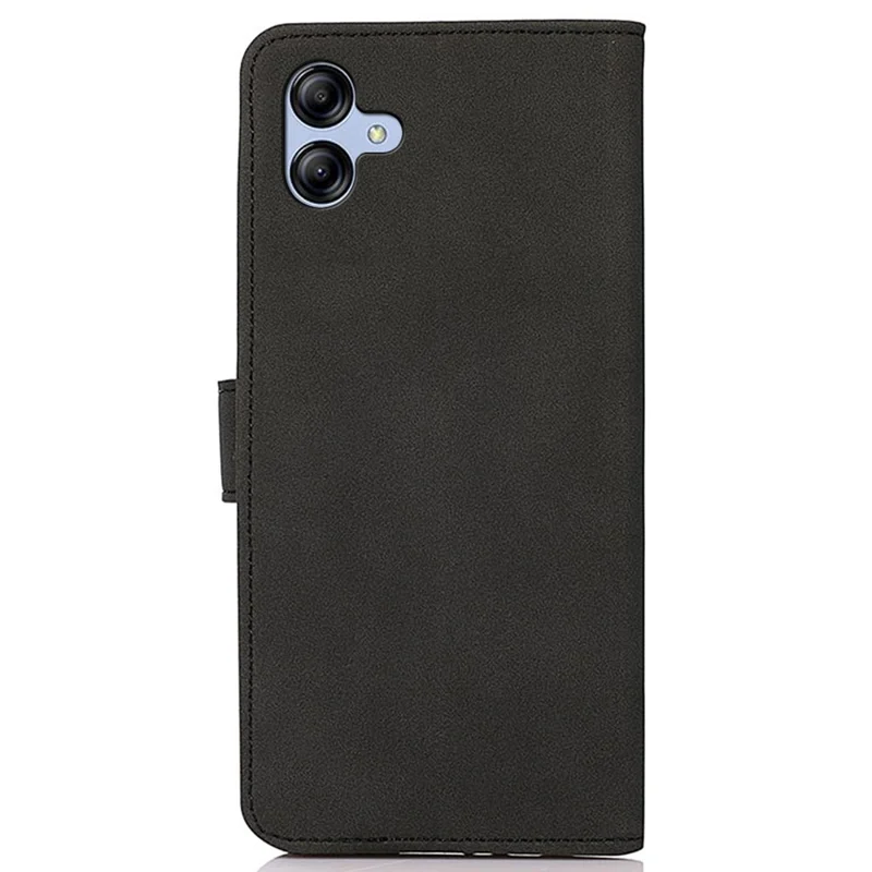 KHAZNEH For Samsung Galaxy A05 4G Case Textured Leather Mobile Phone Cover Wallet Stand Shell - Black