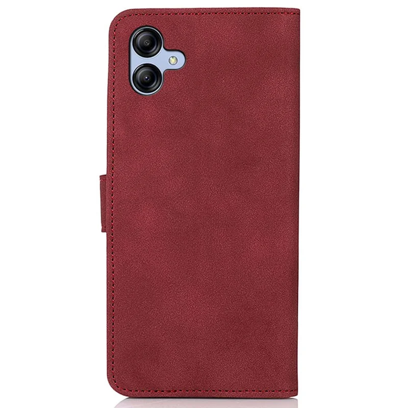 KHAZNEH For Samsung Galaxy A05 4G Case Textured Leather Mobile Phone Cover Wallet Stand Shell - Red