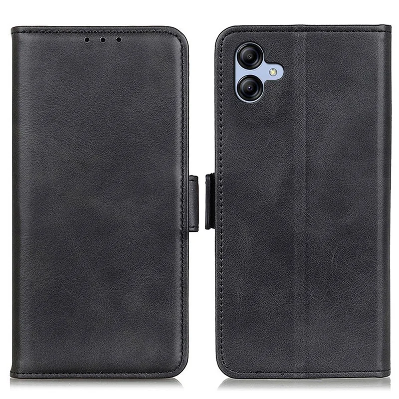 For Samsung Galaxy A05 4G Case PU Leather Wallet Stand Magnetic Phone Cover Shell - Black