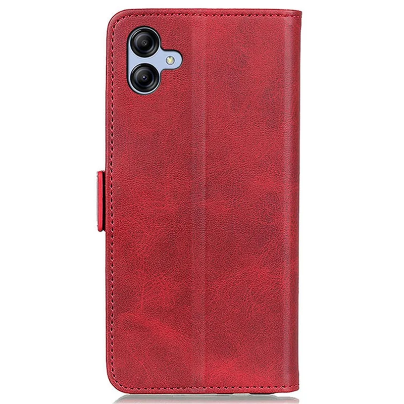 For Samsung Galaxy A05 4G Case PU Leather Wallet Stand Magnetic Phone Cover Shell - Red
