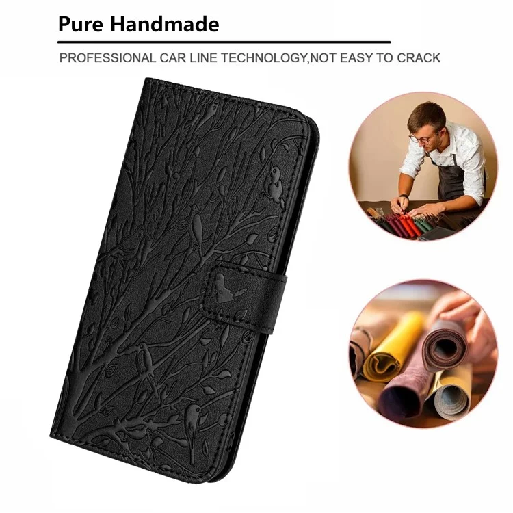 Per Oppo A93 5G Case Custodia a Portafoglio in Pelle con Motivi Stampati e Protettiva Antiurto - Nero