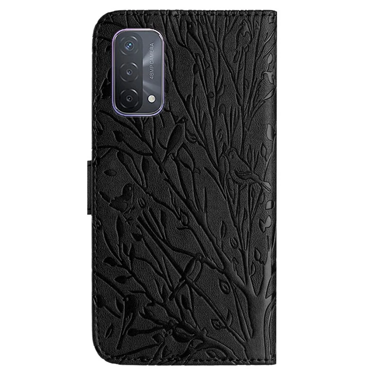 Per Oppo A93 5G Case Custodia a Portafoglio in Pelle con Motivi Stampati e Protettiva Antiurto - Nero