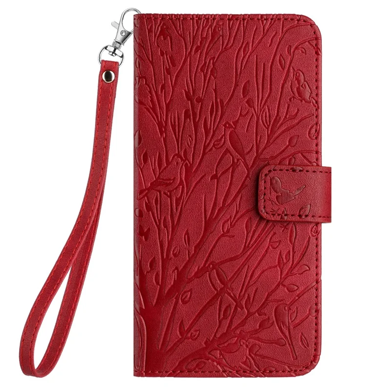 Für Oppo A93 5G Hülle Stoßfeste bedruckte PU-Leder Wallet Handyhülle - Rot