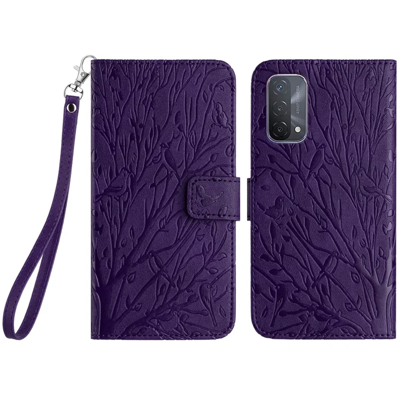 Per Oppo A93 5G Case Custodia Antiurto in Pelle PU Stampata - Viola