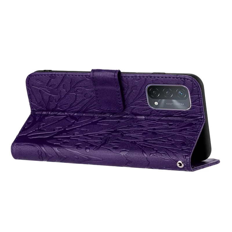 Per Oppo A93 5G Case Custodia Antiurto in Pelle PU Stampata - Viola