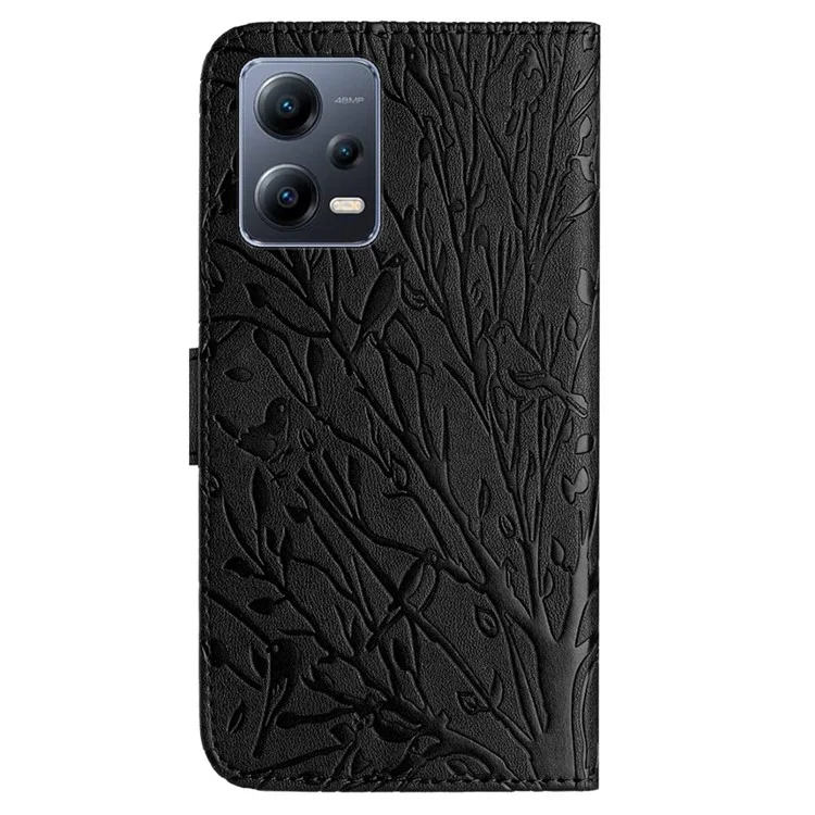 Capa de Couro PU para Xiaomi Redmi Note 12 Pro+ 5G Case Wallet Stand PU Leather Mobile Phone Shell - Preto