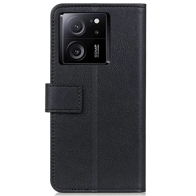 Para Xiaomi 13T / 13T Pro / Redmi K60 Ultra Case Textured Leather Wallet Stand Phone Shell Cover - Preto